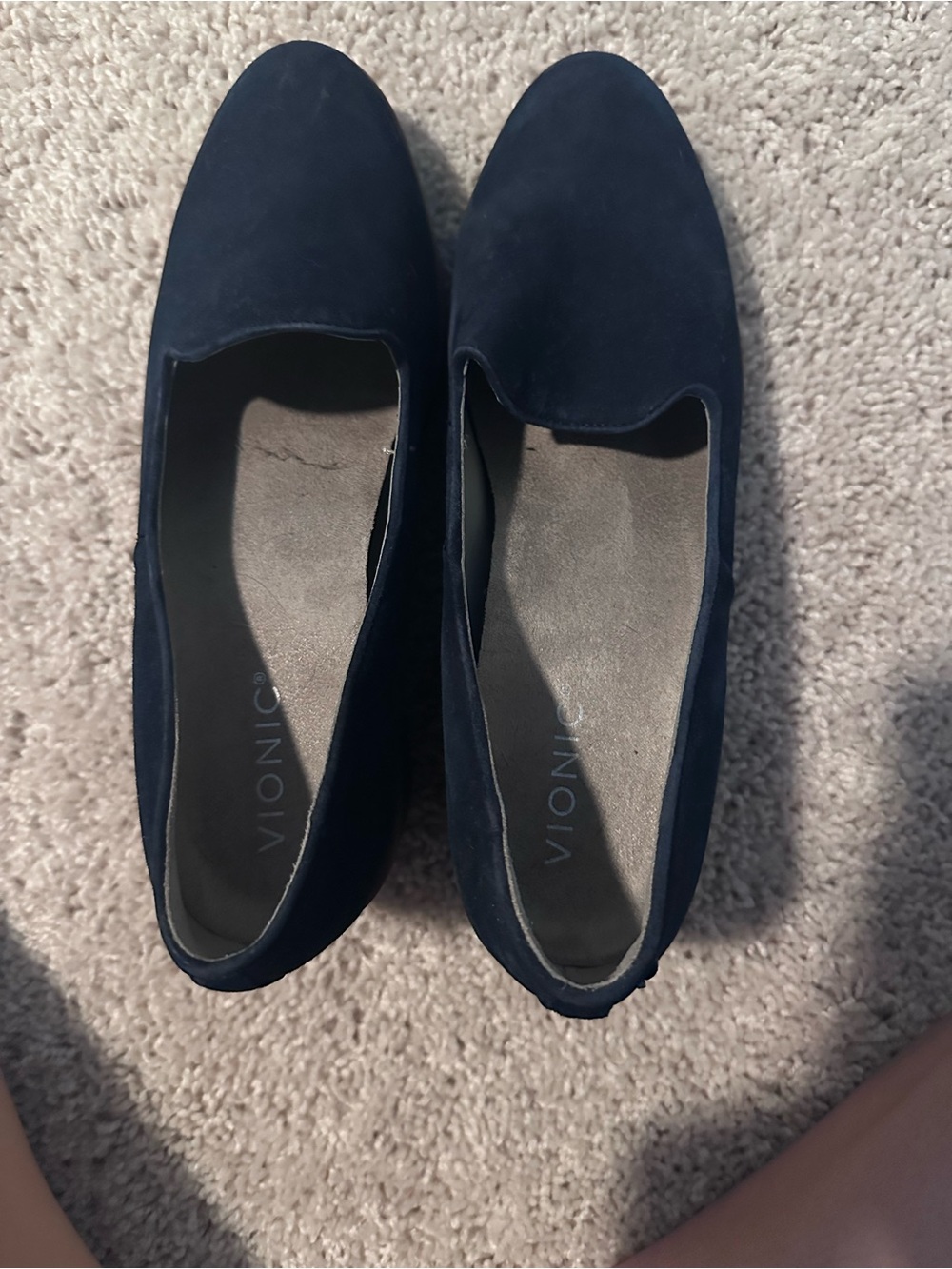 Vionic Women's Navy Suede Slip-On Loafers